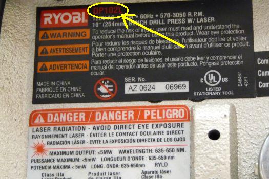 Ryobi Name Plate